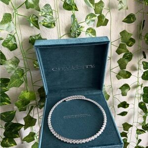 Silver Cubic Zirconia Necklace - Clear
